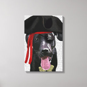 Black Labrador Pirate Canvas Afdruk