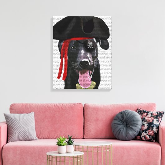 Black Labrador Pirate Canvas Afdruk (Insitu (Woonkamer))