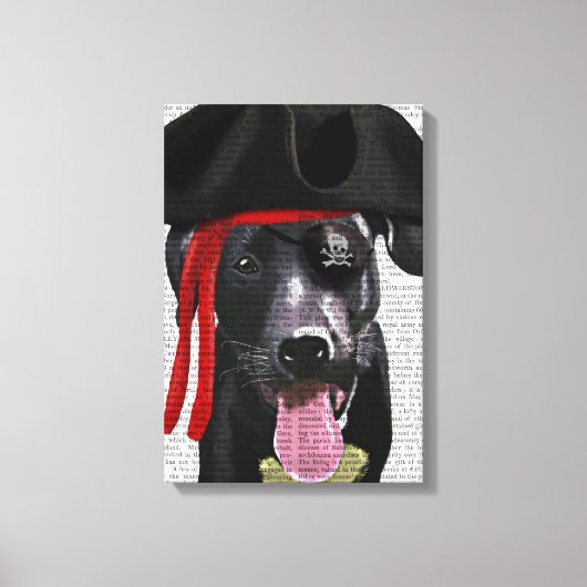 Black Labrador Pirate Canvas Afdruk (Voorkant)
