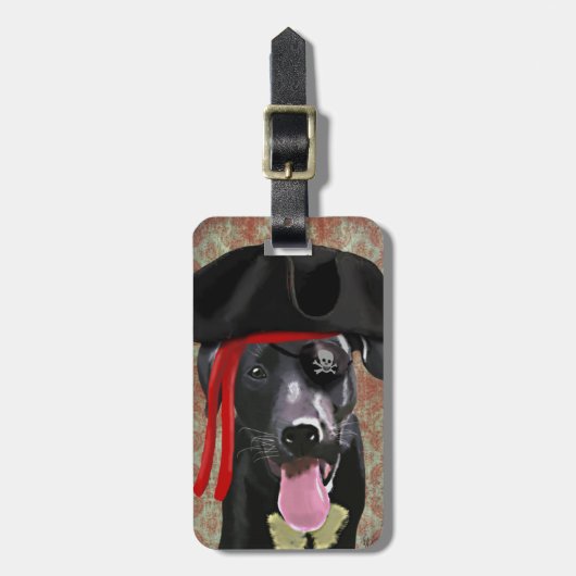 Black Labrador Pirate Dog Bagagelabel (Voorkant verticaal)