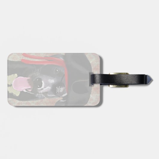 Black Labrador Pirate Dog Bagagelabel (Achterkant horizontaal)