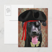 Black Labrador Pirate Dog Briefkaart (Voorkant / Achterkant)