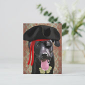 Black Labrador Pirate Dog Briefkaart (Staand voorkant)