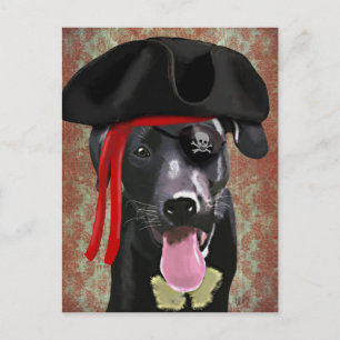 Black Labrador Pirate Dog Briefkaart