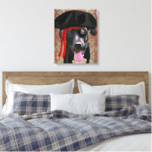 Black Labrador Pirate Dog Canvas Afdruk (Insitu (Slaapkamer))