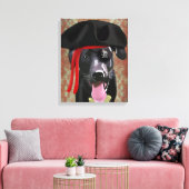 Black Labrador Pirate Dog Canvas Afdruk (Insitu (Woonkamer))