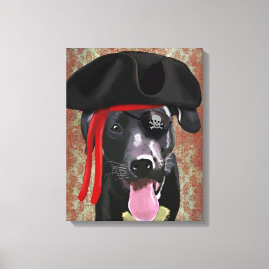 Black Labrador Pirate Dog Canvas Afdruk (Voorkant)