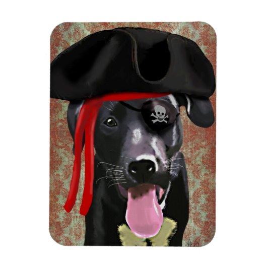 Black Labrador Pirate Dog Magneet (Verticaal)