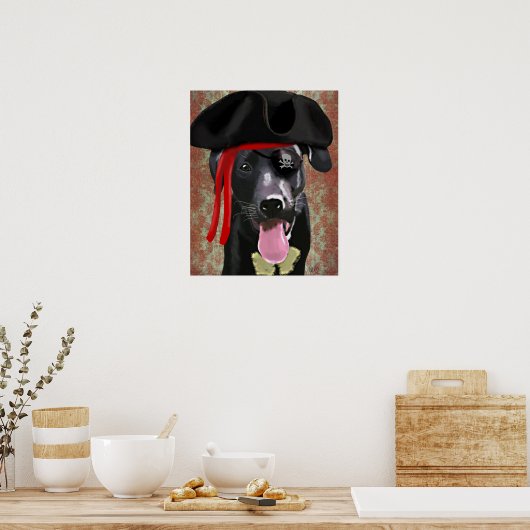 Black Labrador Pirate Dog Poster (Keuken)