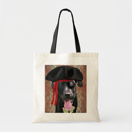 Black Labrador Pirate Dog Tote Bag (Voorkant)