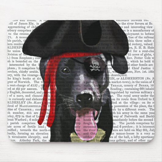 Black Labrador Pirate Muismat (Voorkant)