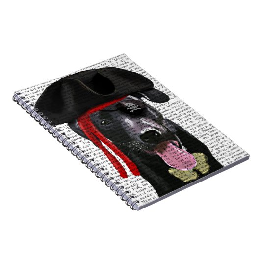 Black Labrador Pirate Notitieboek (Rechterzijde)