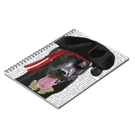 Black Labrador Pirate Notitieboek (Linkerzijde)