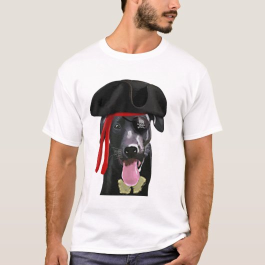 Black Labrador Pirate T-shirt (Voorkant)