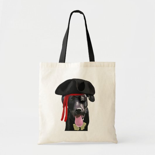 Black Labrador Pirate Tote Bag (Voorkant)