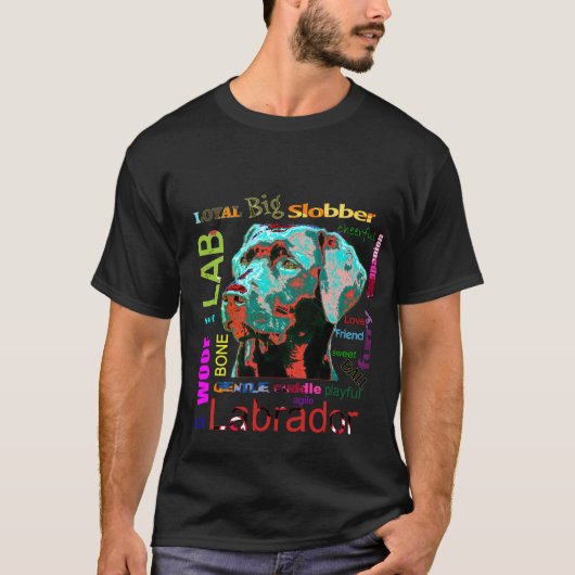 Black Labrador Pop Art Design T-Shirt (Voorkant)