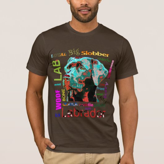 Black Labrador Pop Art Design T-Shirt (Voorkant)