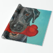 Black Labrador Portrait Gift Wrap Cadeaupapier (Uitgerold)