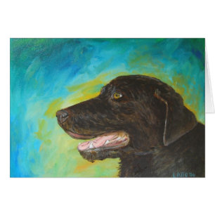 Black Labrador-portrait-kaart