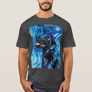 Black Labrador Portrait Sterrennacht Dog Art van A T-shirt