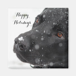 Black Labrador Prettige feestdagen Magneet