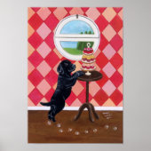 Black Labrador Puppy and Cupcakes Artwork Poster (Voorkant)