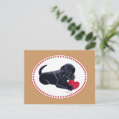 Black Labrador Puppy and Heart Briefkaart (Staand voorkant)