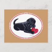 Black Labrador Puppy and Heart Briefkaart (Voorkant)
