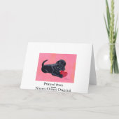 Black Labrador Puppy and Heart Feestdagen Kaart (Achterkant)
