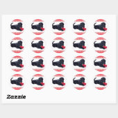 Black Labrador Puppy and Heart Ronde Sticker (Vel)