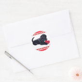 Black Labrador Puppy and Heart Ronde Sticker (Envelop)