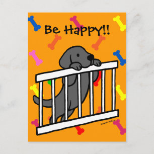 Black Labrador Puppy Cartoon Briefkaart