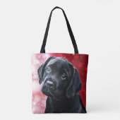 Black Labrador Puppy Cute Labrador Retriever Tote Bag (Achterkant)
