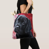 Black Labrador Puppy Cute Labrador Retriever Tote Bag (Dichtbij)