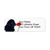 Black Labrador Puppy en Poppy Etiket (Voorkant)