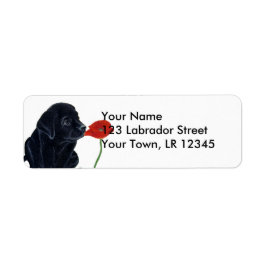 Black Labrador Puppy en Poppy Etiket