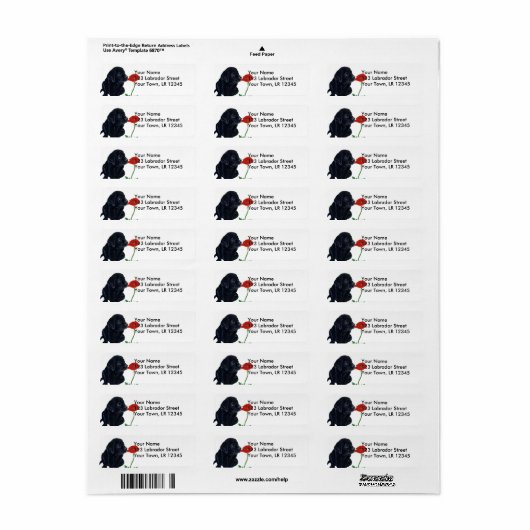 Black Labrador Puppy en Poppy Etiket (Full Sheet)