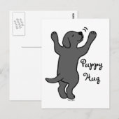 Black Labrador Puppy Hug Briefkaart (Voorkant / Achterkant)