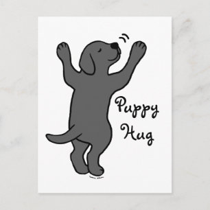 Black Labrador Puppy Hug Briefkaart