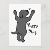 Black Labrador Puppy Hug Briefkaart (Voorkant)