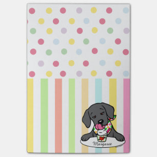 Black Labrador Puppy Ice Cream Memo Post-it® Notes