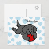 Black Labrador Puppy Kauwhart Briefkaart (Voorkant / Achterkant)