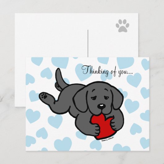 Black Labrador Puppy Kauwhart Briefkaart (Voorkant / Achterkant)