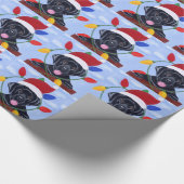 Black Labrador Puppy Kerstkerstkerstkerstkerstkers Cadeaupapier (Hoek)