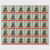 Black Labrador Puppy Kerstkerstkerstkerstkerstkers Cadeaupapier (Vlak)