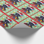 Black Labrador Puppy Kerstkerstkerstkerstkerstkers Cadeaupapier (Hoek)