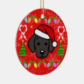 Black Labrador Puppy Kerstmis Keramisch Ornament (Rechts)