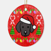 Black Labrador Puppy Kerstmis Keramisch Ornament (Links)