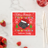 Black Labrador Puppy Kerstmis Servet (Insitu)