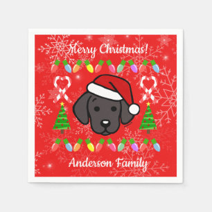 Black Labrador Puppy Kerstmis Servet